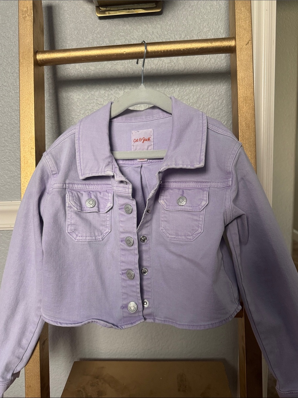 Cat & Jack Lavender Cropped Denim Jacket
